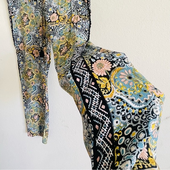 Loft woman’s floral printed pull-on pants size L wide leg casual comfortable - Picture 7 of 10